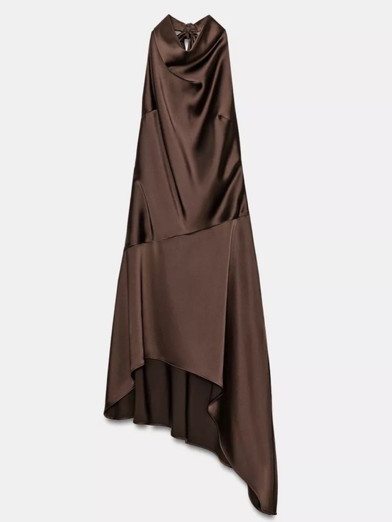 Zara Dresses & Skirts - Zara Asymmetrical backless Satin Dress